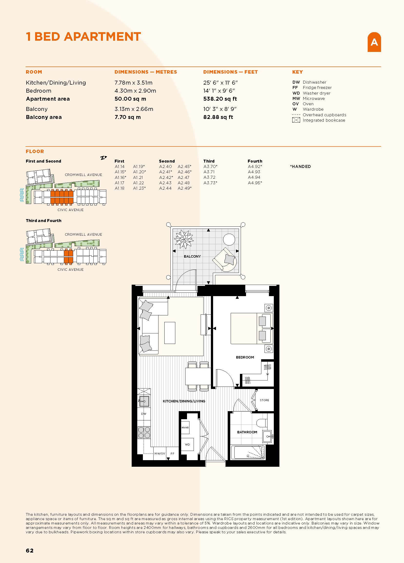 Floorplan for A1.18 at Artisi, First